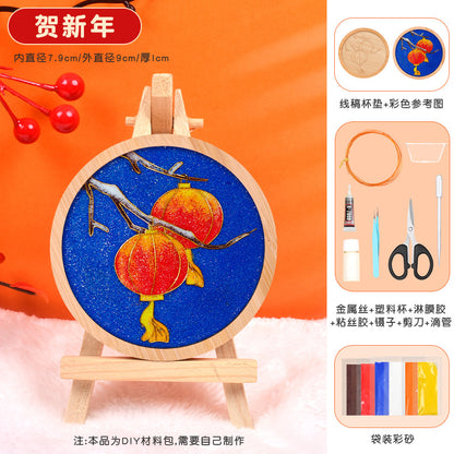 Cloisonné Enamel diy Material Kit Cloisonné Coaster Chinese Style Handmade Team Building Warm-Up Activity Manufacturer Wholesale