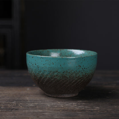 Coarse Pottery Tea Cup Creative Tea Cup Japanese Style Tea Cup Cross-Border Supply Retro Ceramic Master Cup Kung Fu Small Tea Bowl