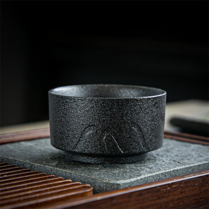 Coarse Pottery Tea Cup Creative Tea Cup Japanese Style Tea Cup Cross-Border Supply Retro Ceramic Master Cup Kung Fu Small Tea Bowl