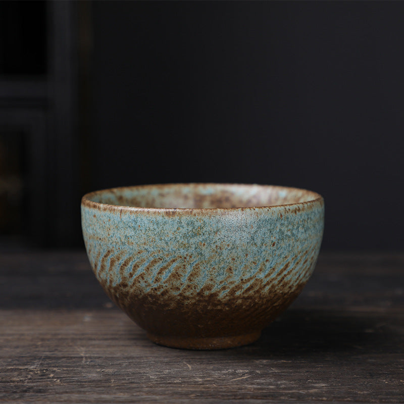 Coarse Pottery Tea Cup Creative Tea Cup Japanese Style Tea Cup Cross-Border Supply Retro Ceramic Master Cup Kung Fu Small Tea Bowl
