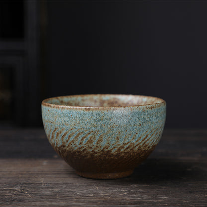 Coarse Pottery Tea Cup Creative Tea Cup Japanese Style Tea Cup Cross-Border Supply Retro Ceramic Master Cup Kung Fu Small Tea Bowl