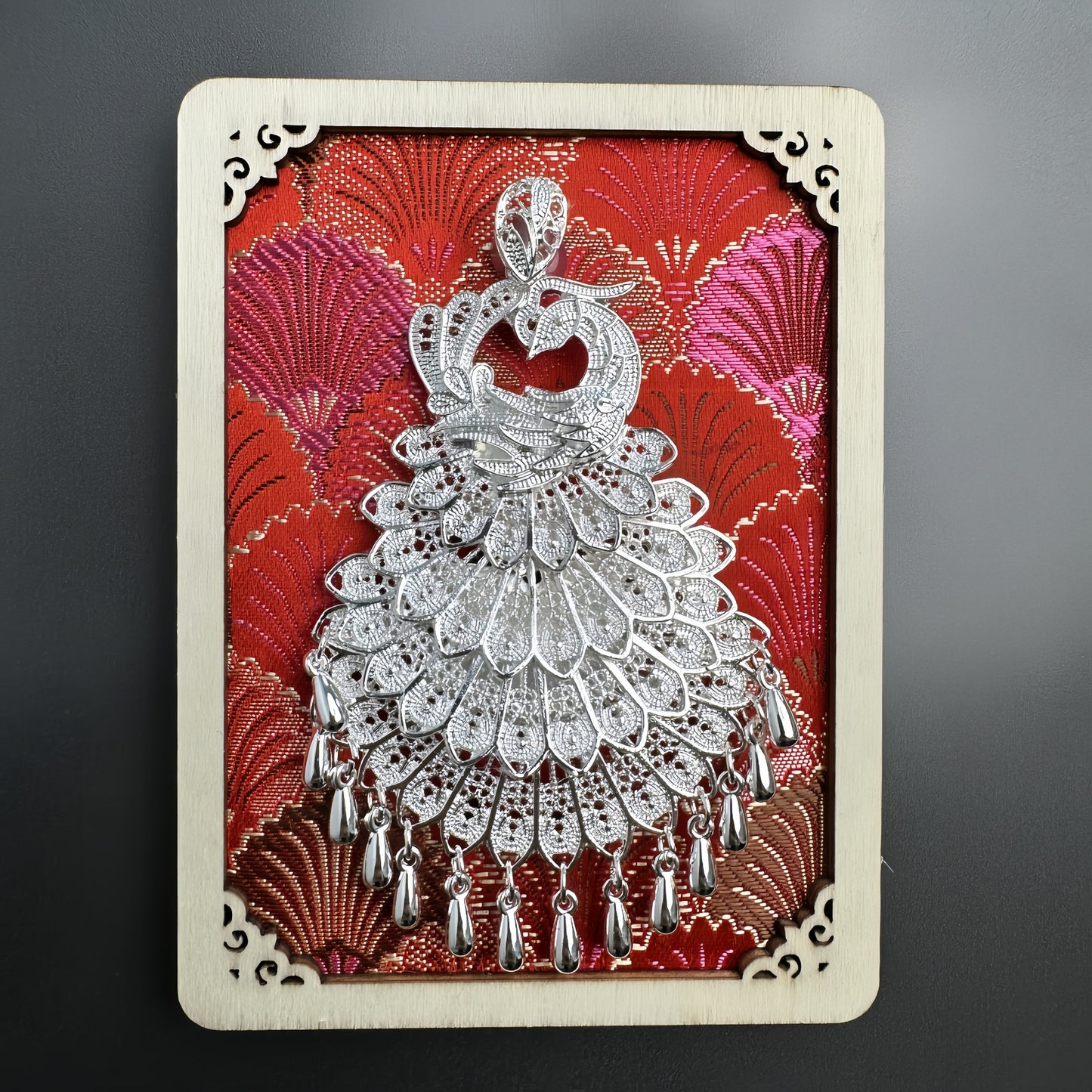 Guizhou Miao Ethnic Cultural Creative Refrigerator Magnet Dai Embroidery Cloth Large and Small Frame Three-Dimensional Phoenix Looking Back Guizhou Tourist Souvenir