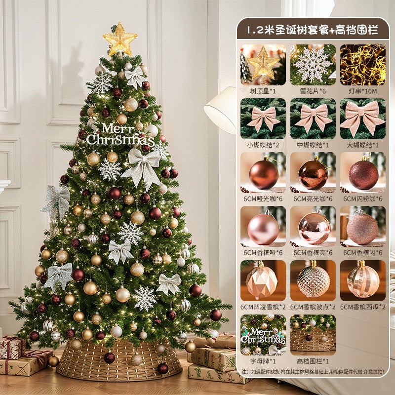 2025New Christmas Tree Dense Home Large Package High-End Christmas Decoration Mall Scene Setup