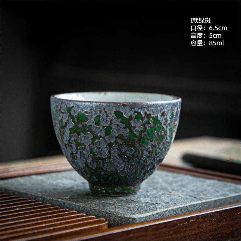 Coarse Pottery Tea Cup Creative Tea Cup Japanese Style Tea Cup Cross-Border Supply Retro Ceramic Master Cup Kung Fu Small Tea Bowl
