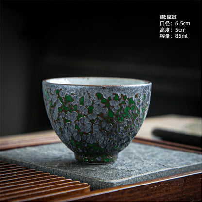 Coarse Pottery Tea Cup Creative Tea Cup Japanese Style Tea Cup Cross-Border Supply Retro Ceramic Master Cup Kung Fu Small Tea Bowl