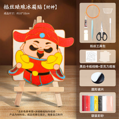 Cloisonné Enamel diy Material Kit Cloisonné Coaster Chinese Style Handmade Team Building Warm-Up Activity Manufacturer Wholesale