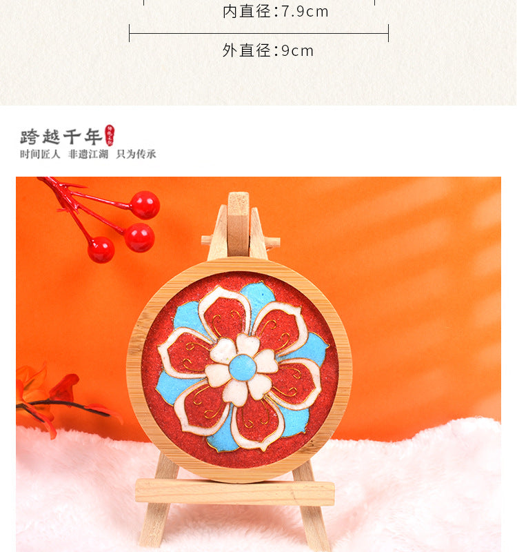 Cloisonné Enamel diy Material Kit Cloisonné Coaster Chinese Style Handmade Team Building Warm-Up Activity Manufacturer Wholesale
