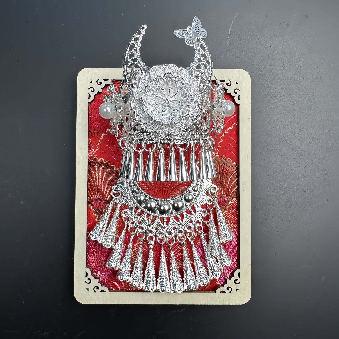 Guizhou Miao Ethnic Cultural Creative Refrigerator Magnet Dai Embroidery Cloth Large and Small Frame Three-Dimensional Phoenix Looking Back Guizhou Tourist Souvenir