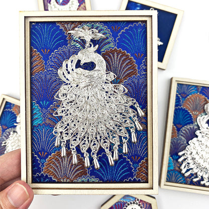 Guizhou Miao Ethnic Cultural Creative Refrigerator Magnet Dai Embroidery Cloth Large and Small Frame Three-Dimensional Phoenix Looking Back Guizhou Tourist Souvenir