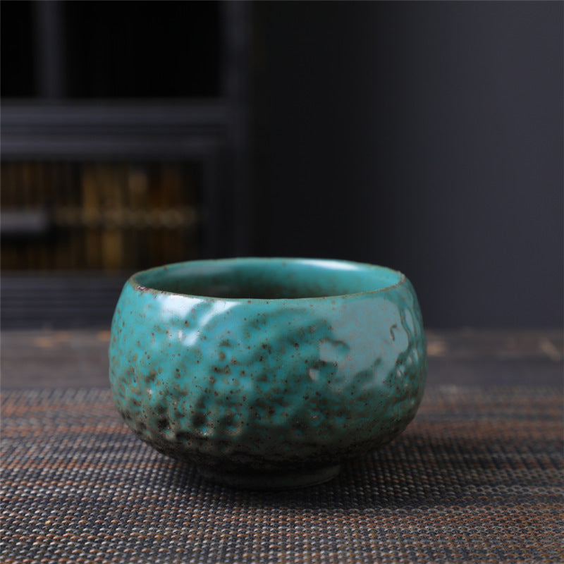 Coarse Pottery Tea Cup Creative Tea Cup Japanese Style Tea Cup Cross-Border Supply Retro Ceramic Master Cup Kung Fu Small Tea Bowl