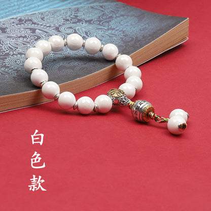 Fragrant Gray Porcelain Bracelet Boutique Men's and Women's Ceramic Bracelet Classic Duobao Macaron Fragrant Gray Colored Glaze Bracelet Get Goods