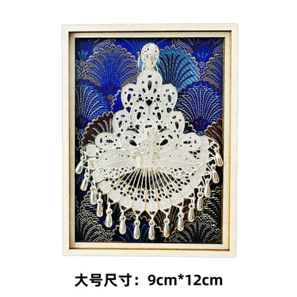 Guizhou Miao Ethnic Cultural Creative Refrigerator Magnet Dai Embroidery Cloth Large and Small Frame Three-Dimensional Phoenix Looking Back Guizhou Tourist Souvenir