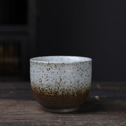 Coarse Pottery Tea Cup Creative Tea Cup Japanese Style Tea Cup Cross-Border Supply Retro Ceramic Master Cup Kung Fu Small Tea Bowl