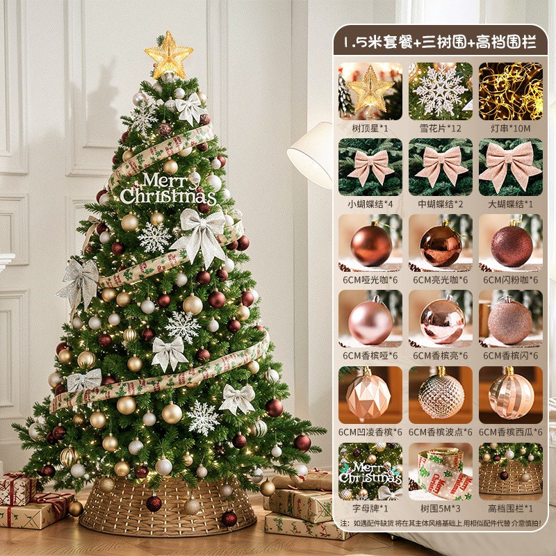 2025New Christmas Tree Dense Home Large Package High-End Christmas Decoration Mall Scene Setup