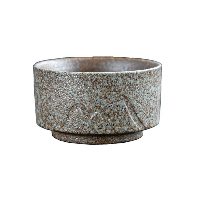 Coarse Pottery Tea Cup Creative Tea Cup Japanese Style Tea Cup Cross-Border Supply Retro Ceramic Master Cup Kung Fu Small Tea Bowl