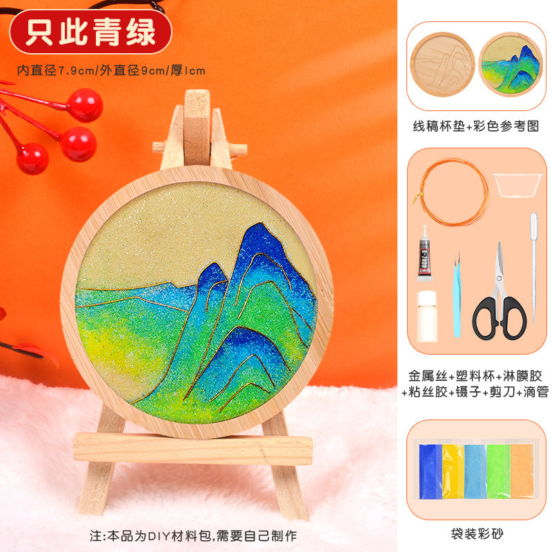 Cloisonné Enamel diy Material Kit Cloisonné Coaster Chinese Style Handmade Team Building Warm-Up Activity Manufacturer Wholesale